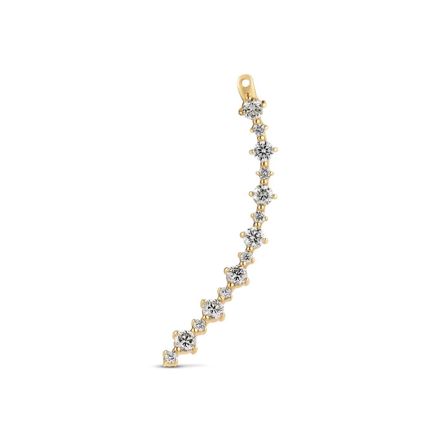 Earring Brina Lungo Charm Right - 14k yellow gold or white gold 0.72 ct TW G-H VS lab-grown diamonds