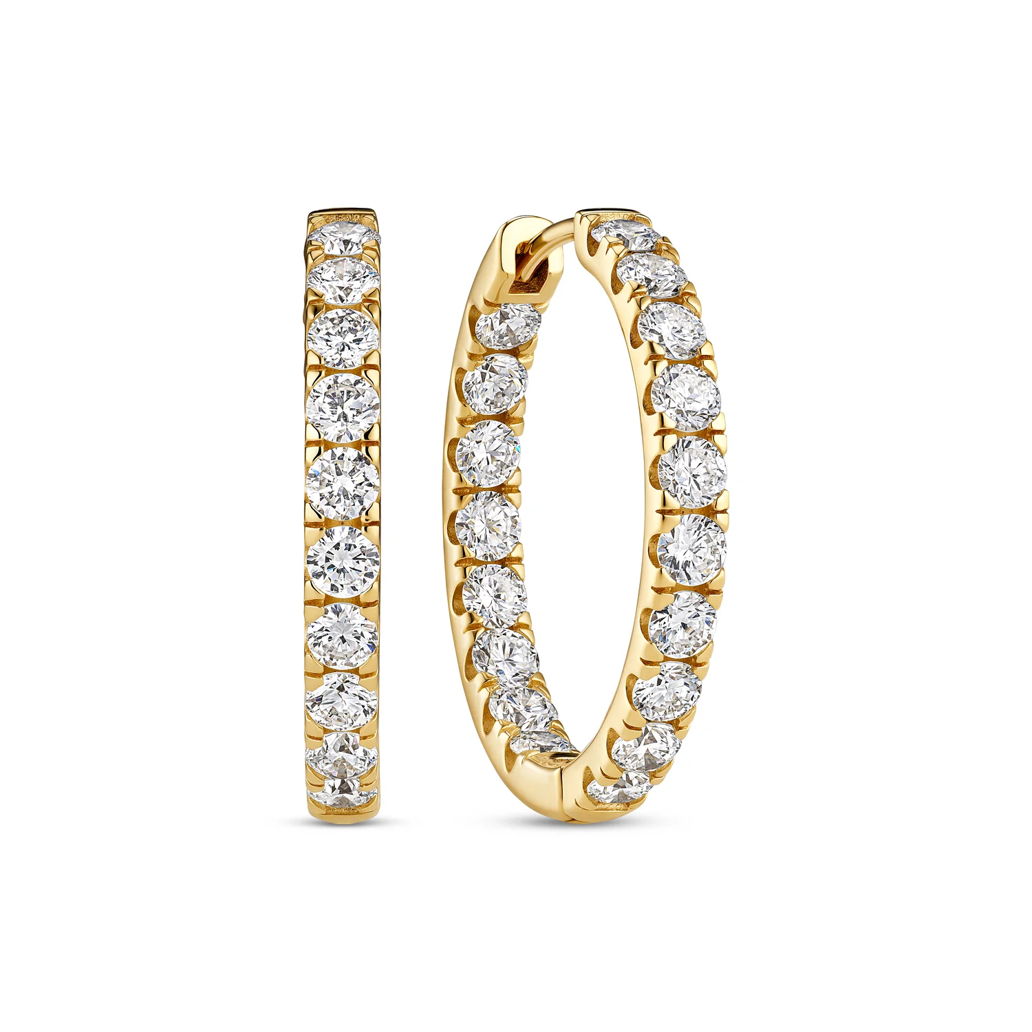 Earrings Alba Eternity - 14k yellow gold or white gold 2.16 ct TW G-H VS lab-grown diamonds