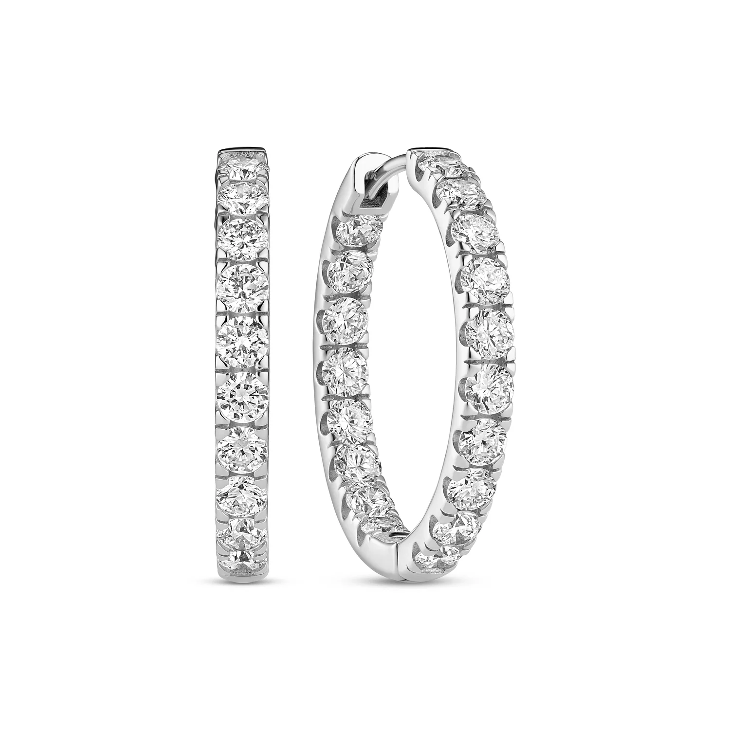 Earrings Alba Eternity - 14k yellow gold or white gold 2.16 ct TW G-H VS lab-grown diamonds - Image 3