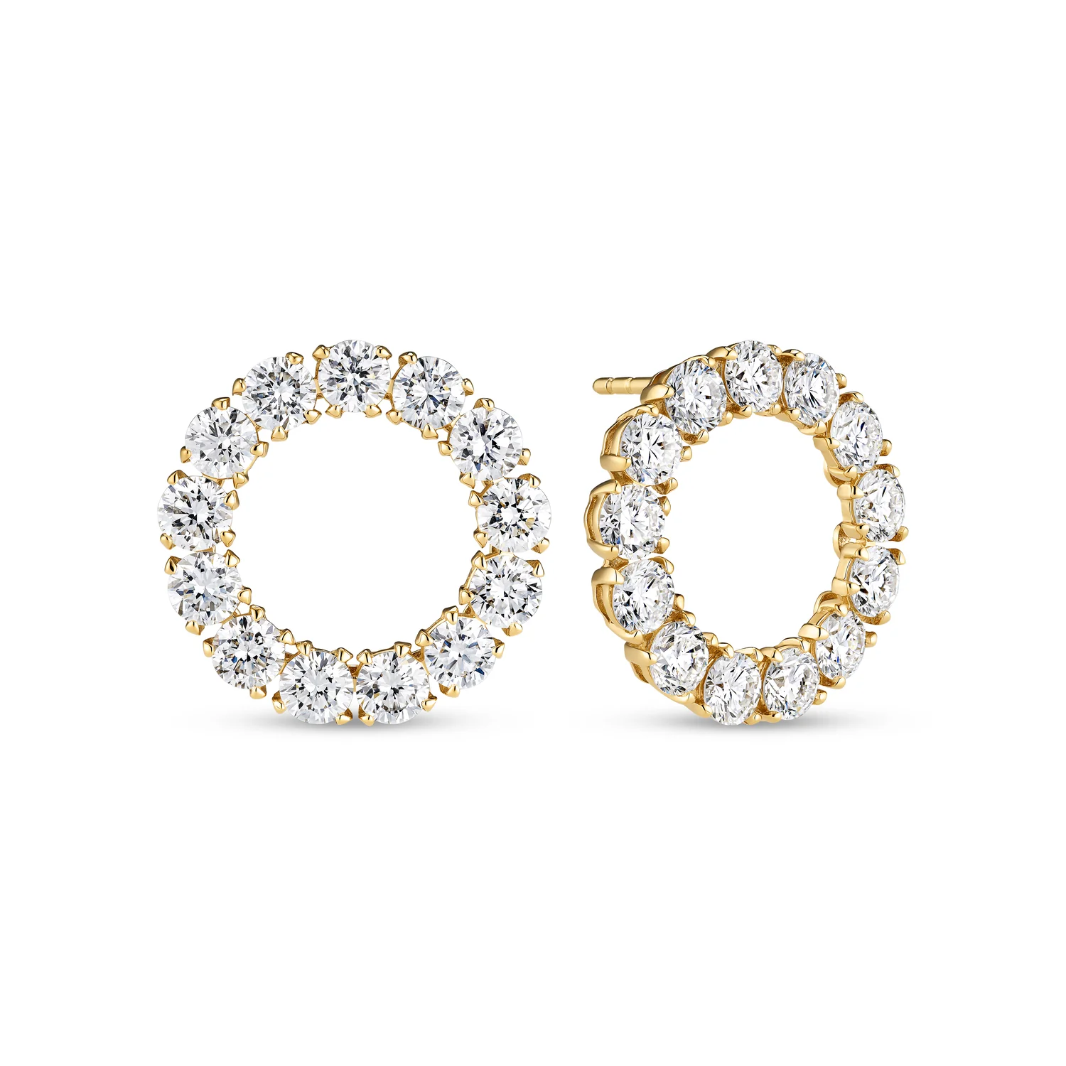 Earrings Bellina - 14k yellow gold or white gold, 1.80-2.60 ct TW G-H VS lab-grown diamonds