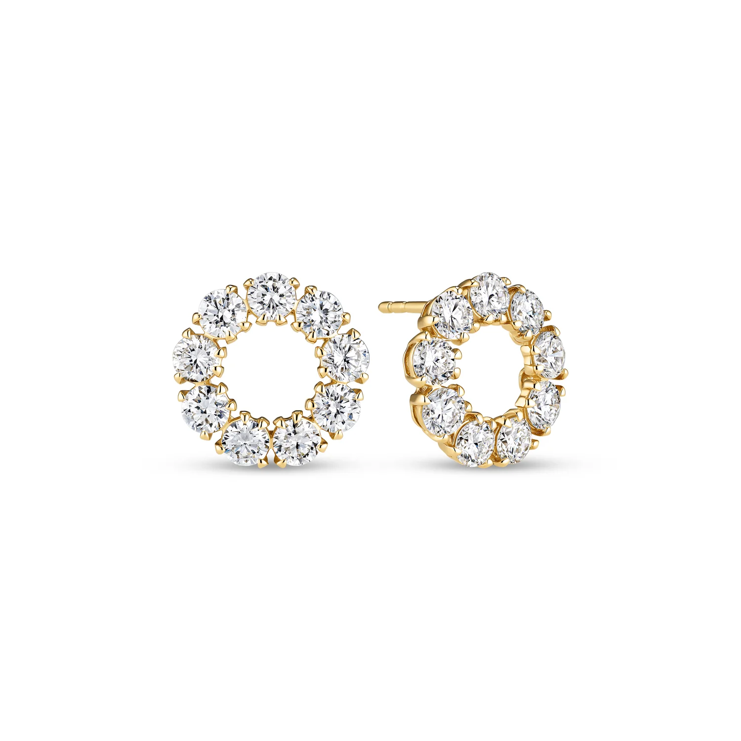 Earrings Bellina - 14k yellow gold or white gold, 1.80-2.60 ct TW G-H VS lab-grown diamonds - Image 4