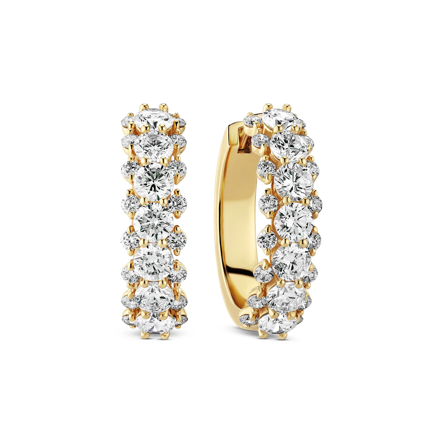 Earrings fior - 14k yellow gold or white gold 0.88-2.43 ct TW G-H VS lab-grown diamonds