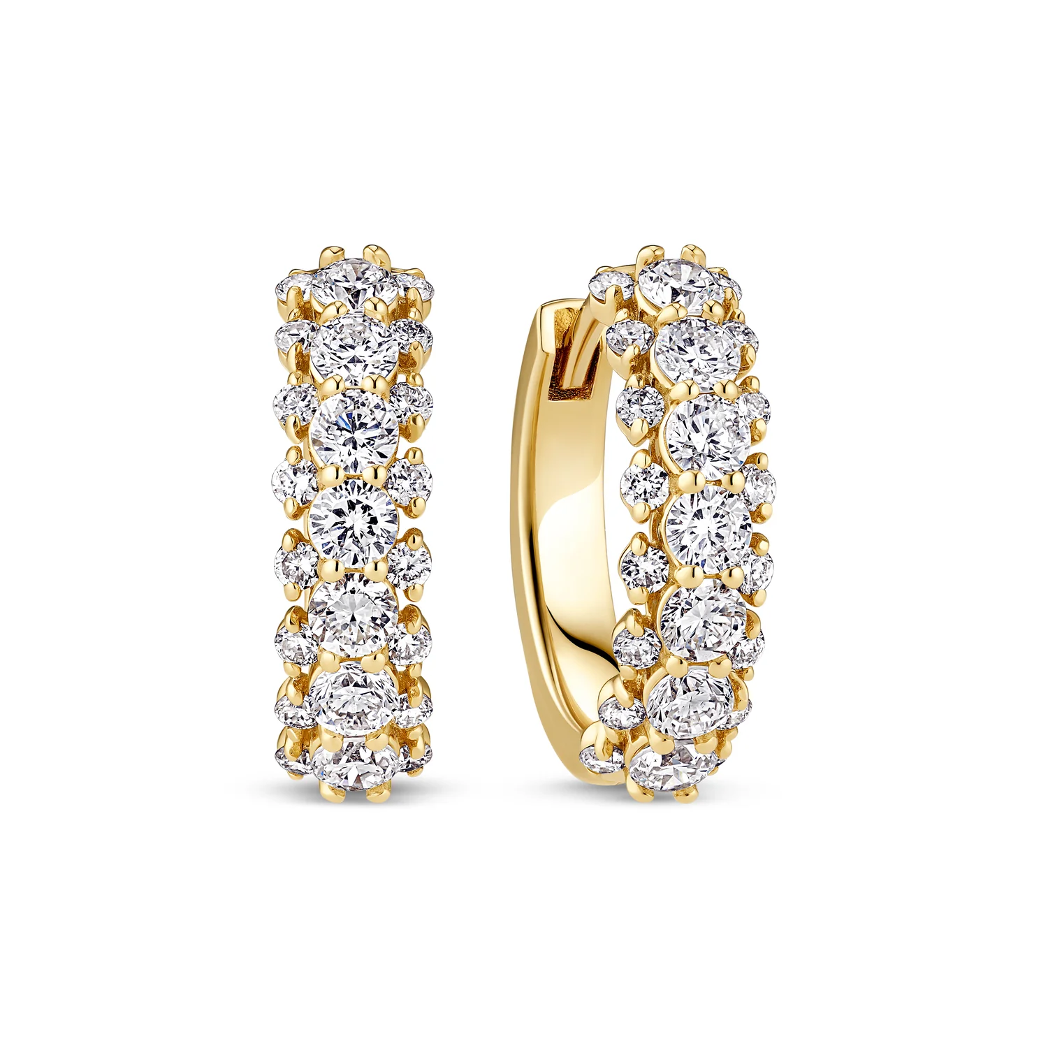 Earrings fior - 14k yellow gold or white gold 0.88-2.43 ct TW G-H VS lab-grown diamonds - Image 4