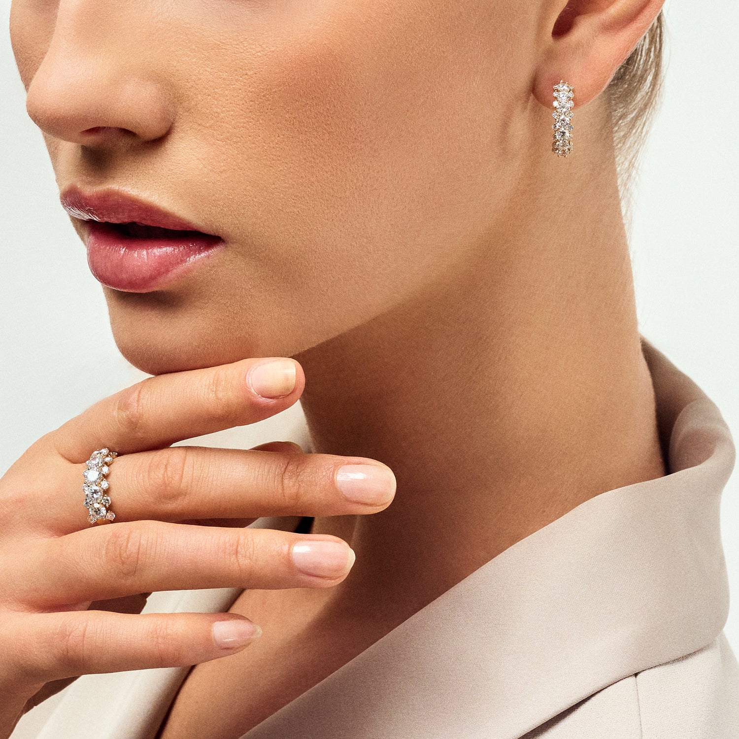 Earrings fior - 14k yellow gold or white gold 0.88-2.43 ct TW G-H VS lab-grown diamonds - Image 8
