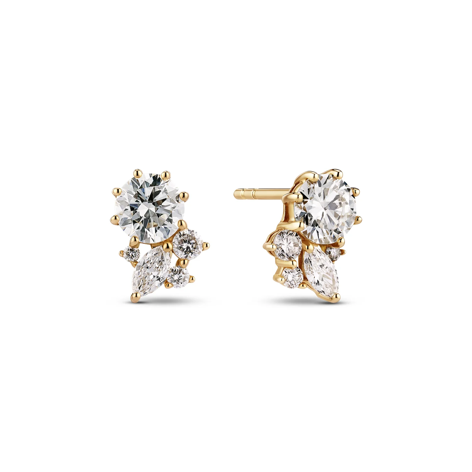 Earrings Lovere - 14k yellow gold or white gold 0.93 ct TW G-H VS lab-grown diamonds - Image 3