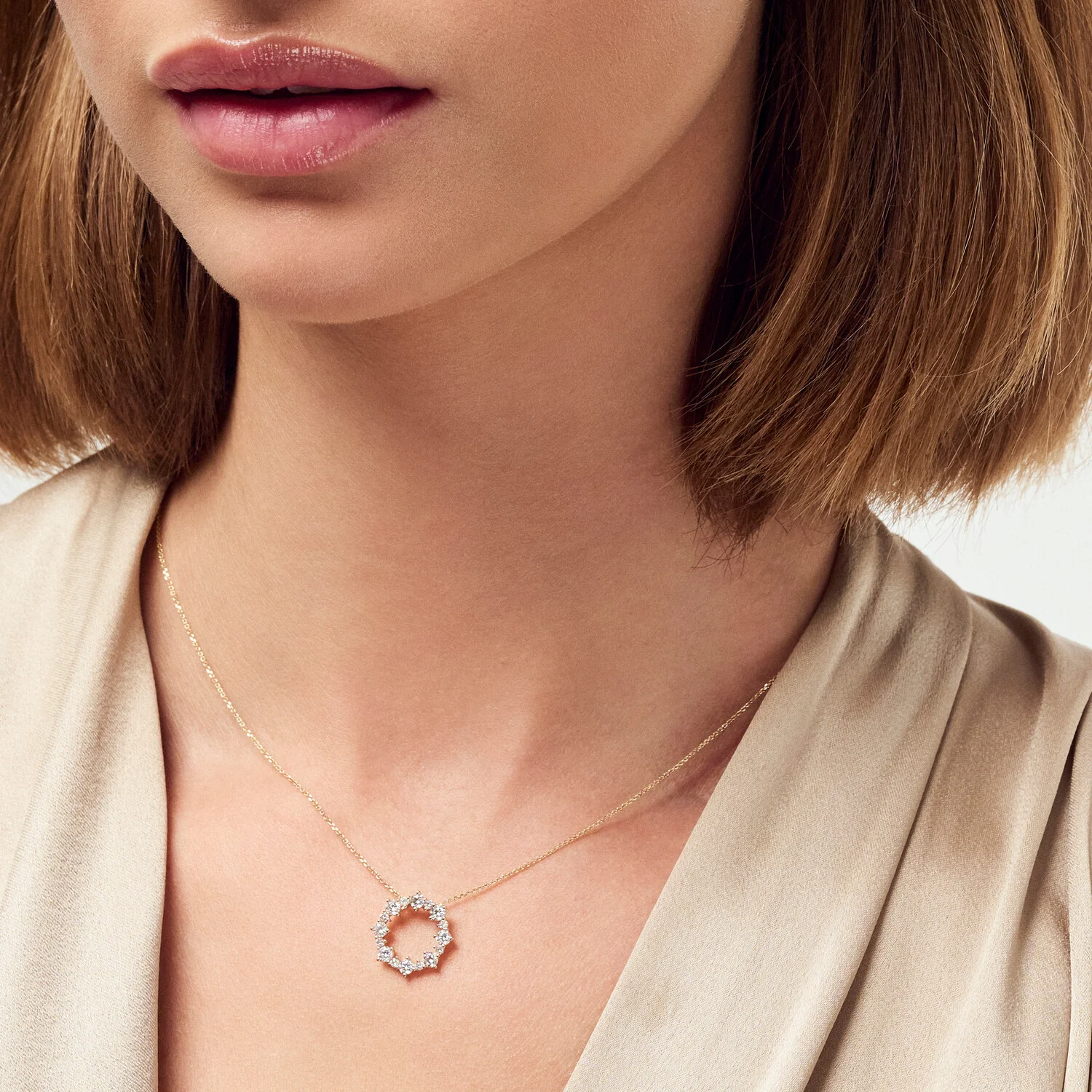 Necklace Brina - 14k yellow gold or white gold 0.81 ct TW G-H VS lab-grown diamonds - Image 3