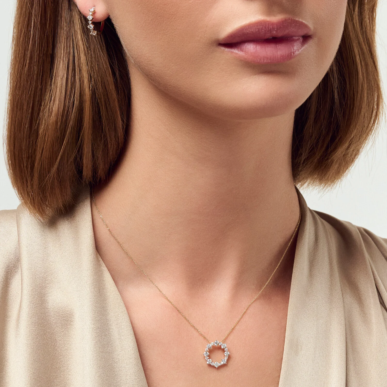 Necklace Brina - 14k yellow gold or white gold 0.81 ct TW G-H VS lab-grown diamonds - Image 4