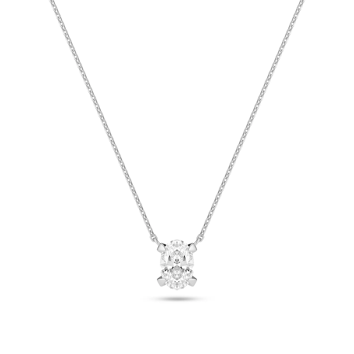 Necklace Grace Oval Solitaire - 14k yellow gold or white gold 0.75 ct TW G-H VS lab-grown diamond - Image 3