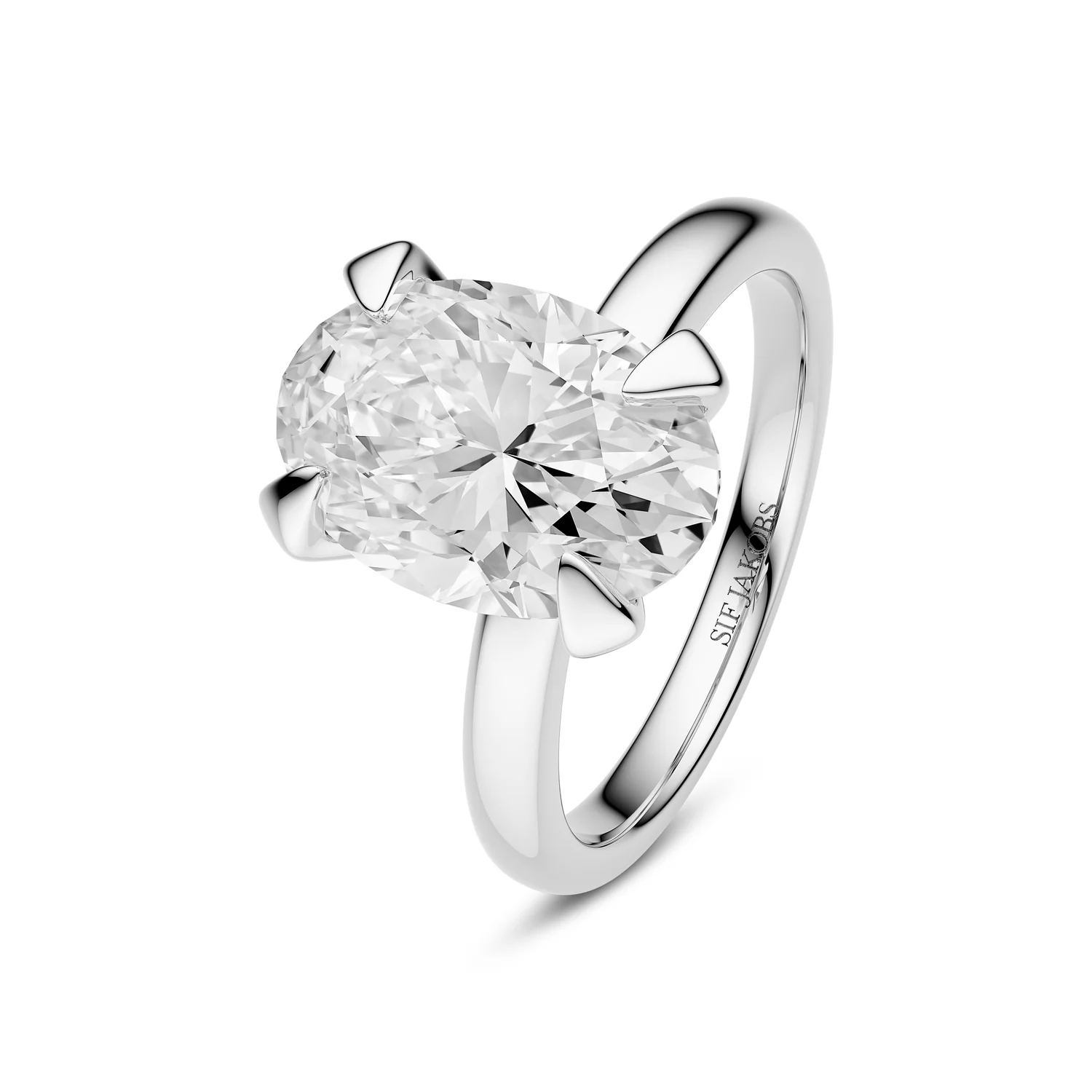 Ring Grace Oval Solitaire - 14k yellow gold or white gold 1.00-3.00 ct TW G-H VS lab-grown diamond - Image 3