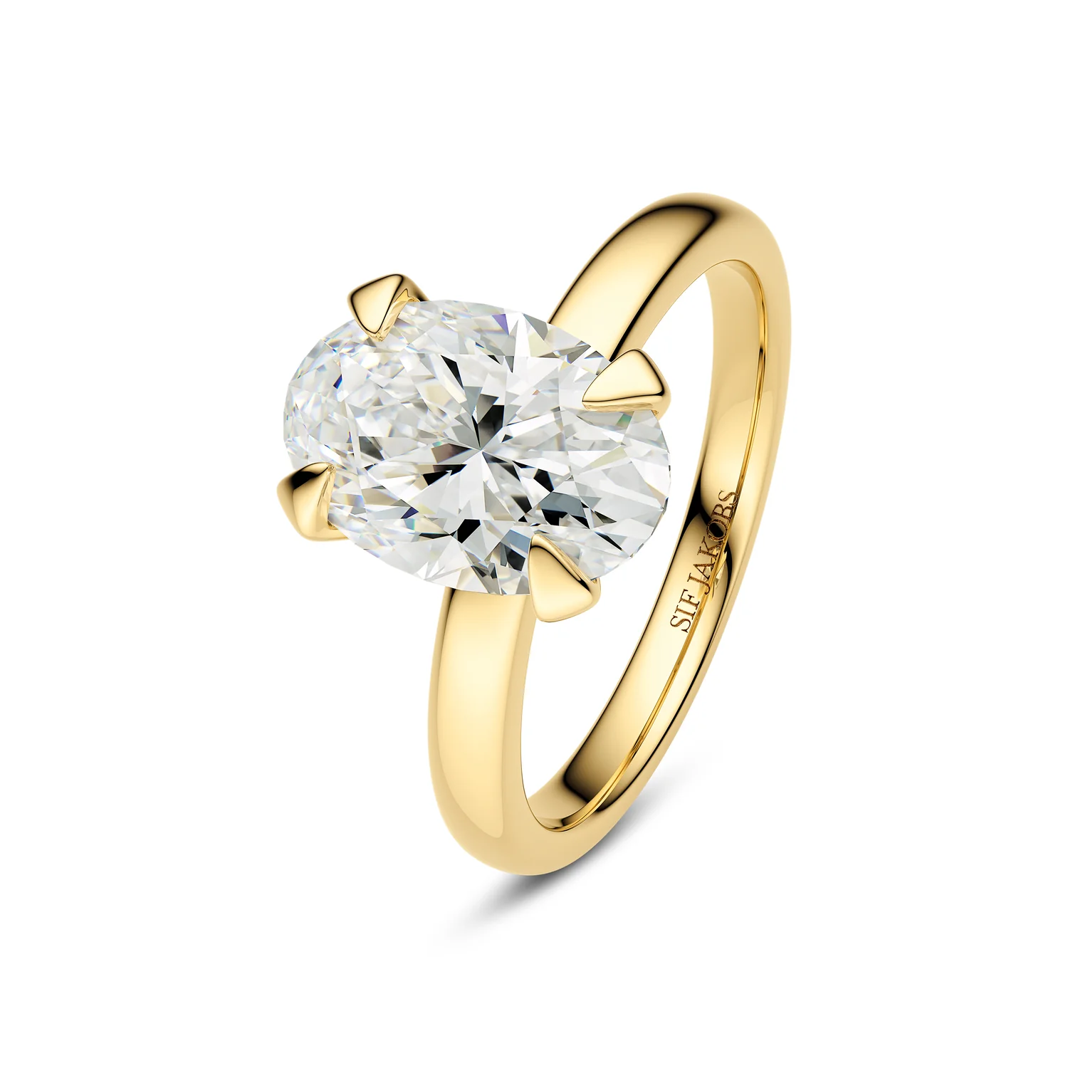 Ring Grace Oval Solitaire - 14k yellow gold or white gold 1.00-3.00 ct TW G-H VS lab-grown diamond - Image 4