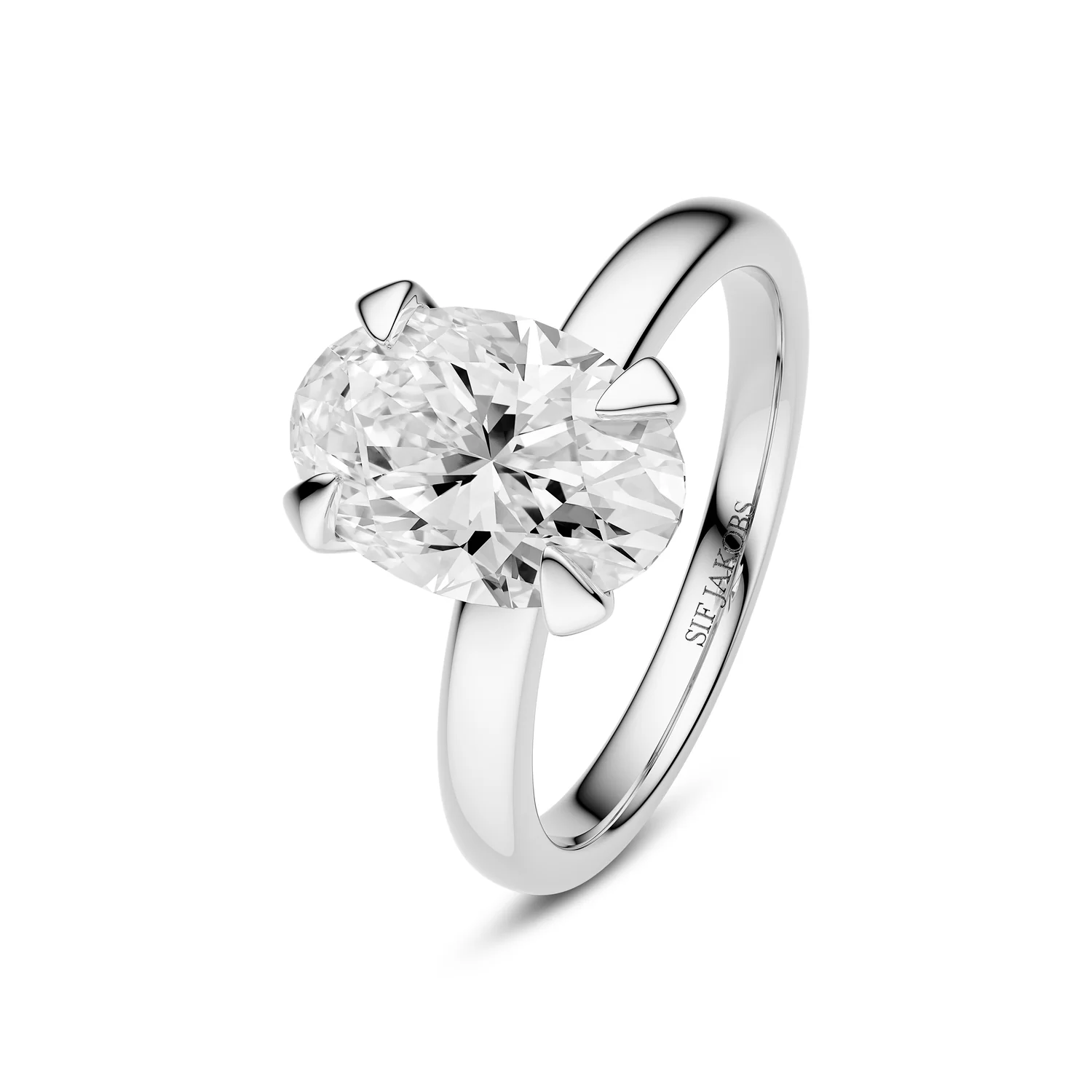 Ring Grace Oval Solitaire - 14k yellow gold or white gold 1.00-3.00 ct TW G-H VS lab-grown diamond - Image 5