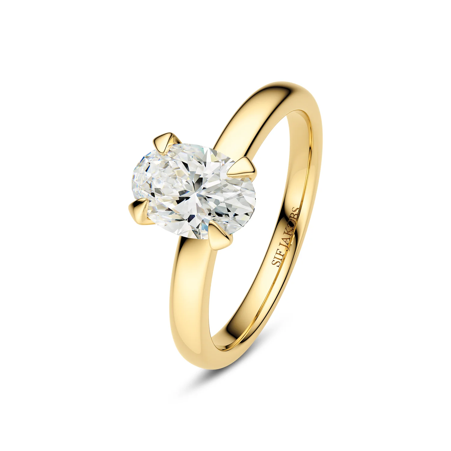 Ring Grace Oval Solitaire - 14k yellow gold or white gold 1.00-3.00 ct TW G-H VS lab-grown diamond - Image 6