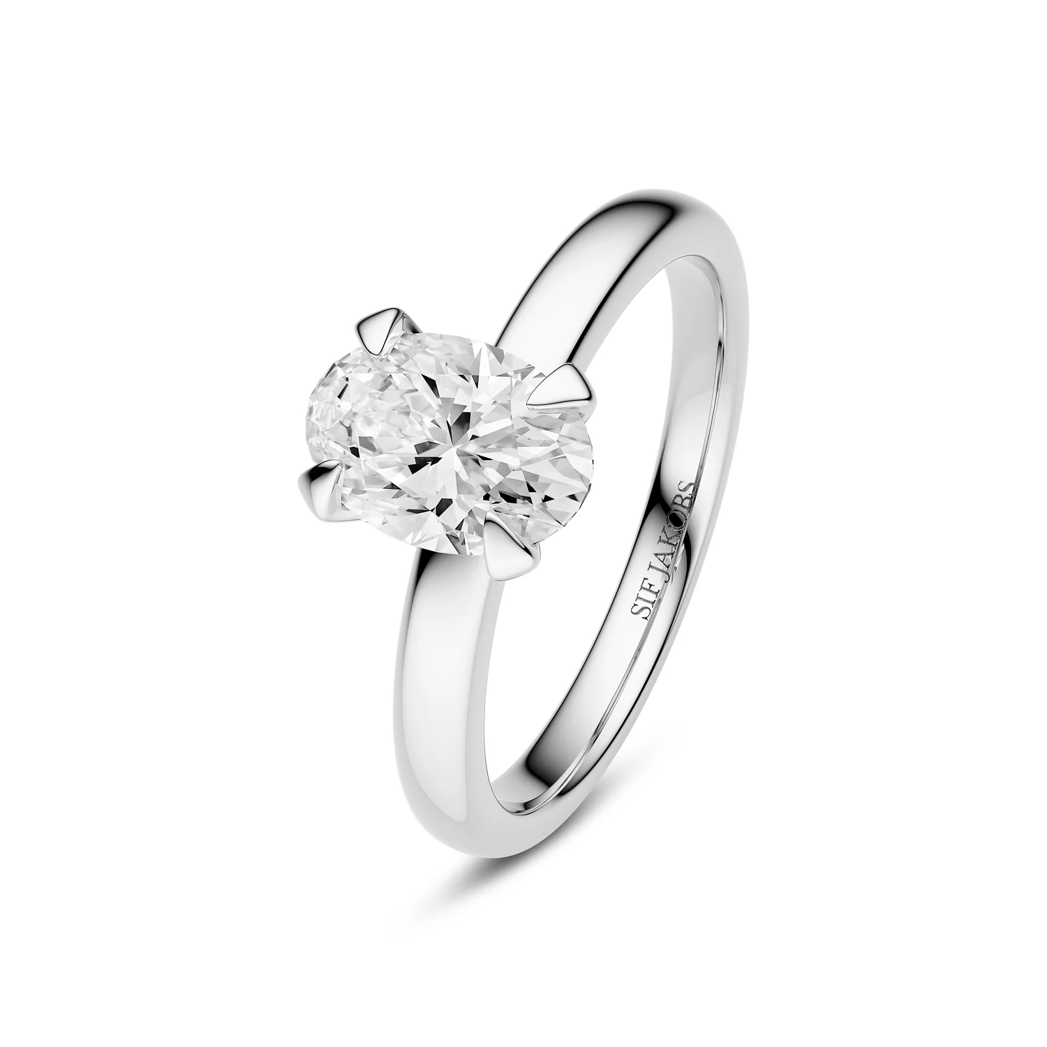 Ring Grace Oval Solitaire - 14k yellow gold or white gold 1.00-3.00 ct TW G-H VS lab-grown diamond - Image 7