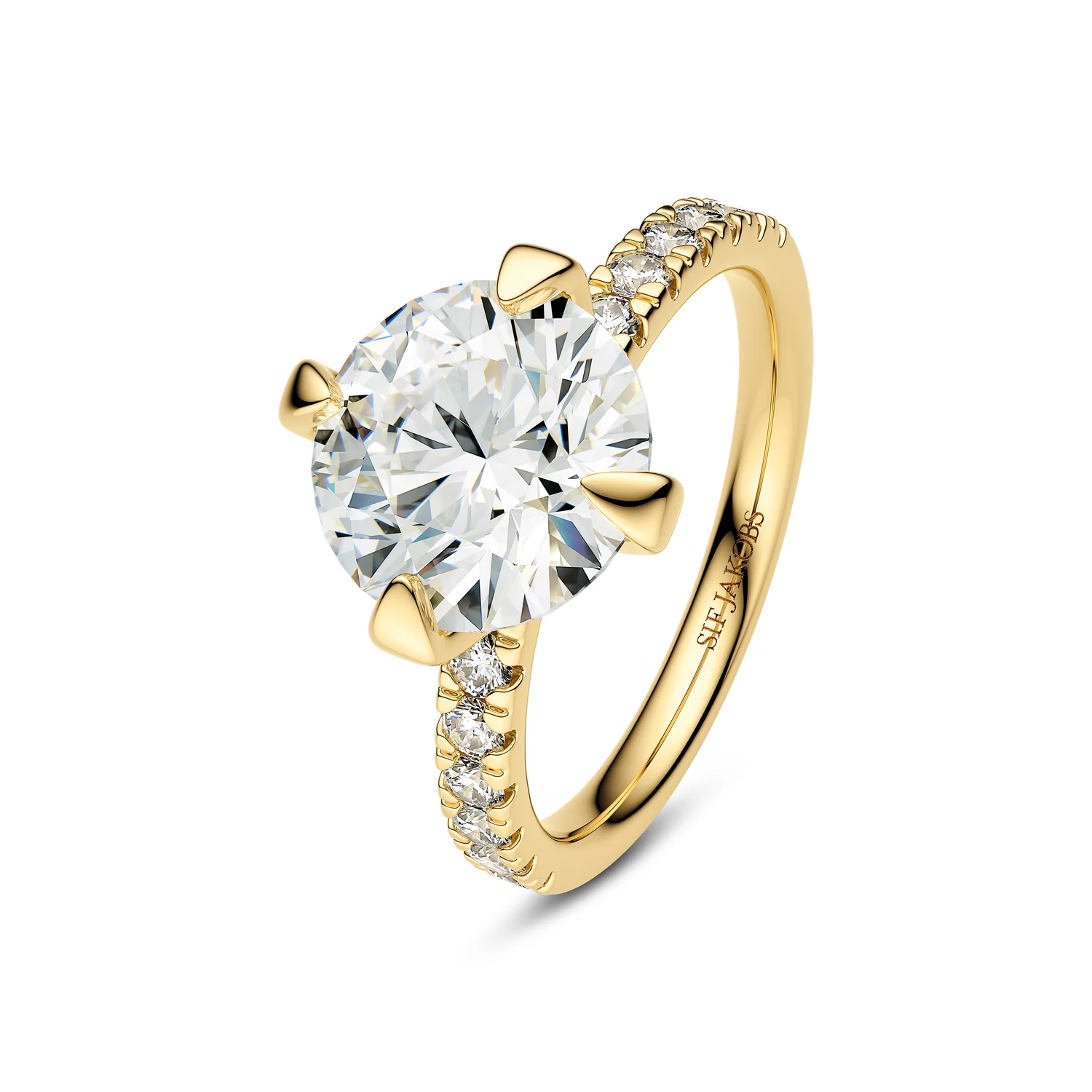Ring Venice Solitaire - 14k yellow gold or white gold 0.50-3.00 ct TW G-H VS lab-grown diamonds - Image 4