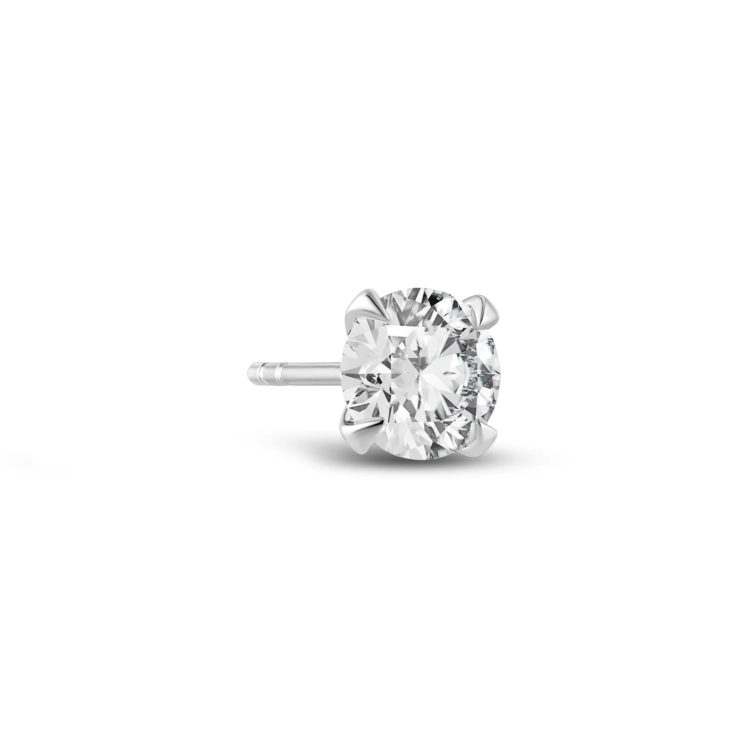 Solitaire earring Venice Single - 14k gold or white gold 0.11-0.50 ct TW G-H VS lab-grown diamond - Image 3