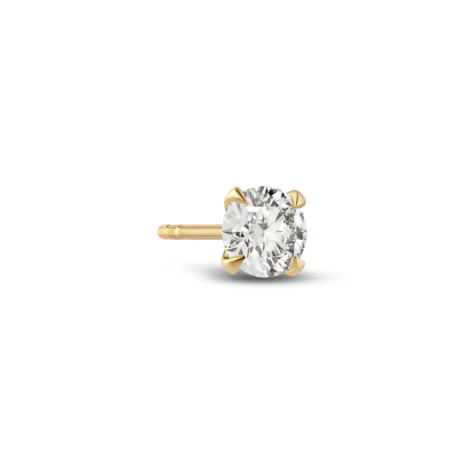 Solitaire earring Venice Single - 14k gold or white gold 0.11-0.50 ct TW G-H VS lab-grown diamond - Image 4